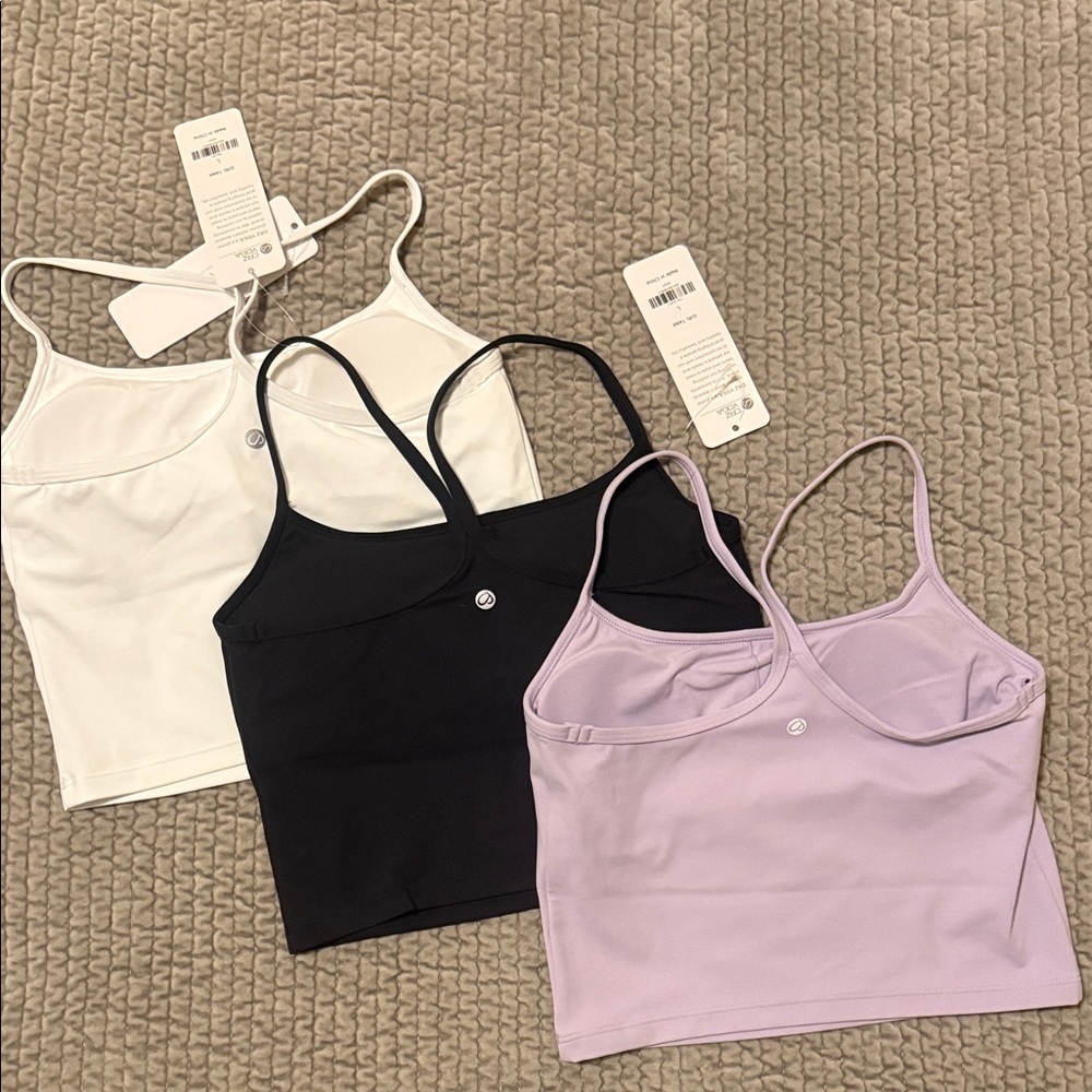 CRZ YOGA kids Tank Top Trio - White, Black, Lavender